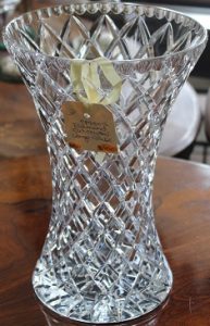 C1950's Diamond Cut Crystal Vase