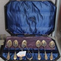 C1848 London Sterling Silver Tea Spoon & Tong Set