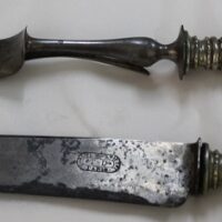 C19th French T.D. Silver Plate Carving Knife & Meat Fork