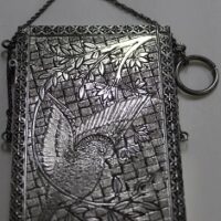 C1890's Sterling Silver Bird Calling Card Case
