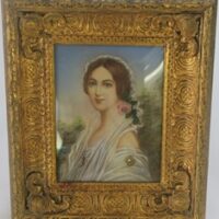 C19th Gilt Framed Ivory Painting Miniature