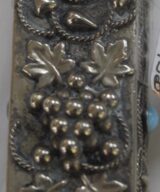 C1940's Silver Opal Turquoise Lipstick & Mirror