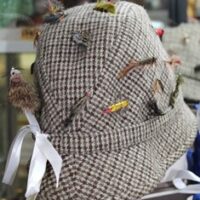 C1950's / 60's Tweed Scottish Hat with Fishing Flies