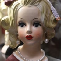 C1950's Lady Head Vase