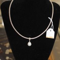 Australian Kailis Pearl Set on Sterling Silver Chain Necklace