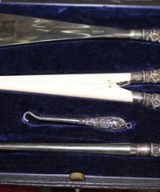 C1900's Sterling Silver Birmingham Button Hooks & Glove Stretcher Set