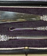 C1910 Sterling Silver Birmingham Button Hook & Shoe Horn Set