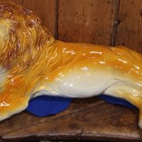Mid Century Pottery Lion