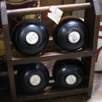C19th Lawn Bowls with Stand